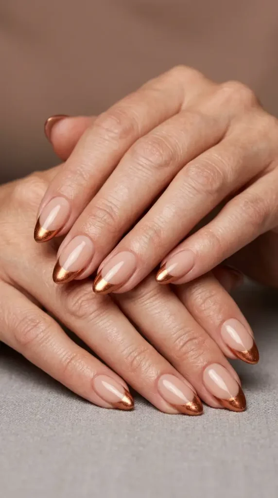Copper Metallic French Tips