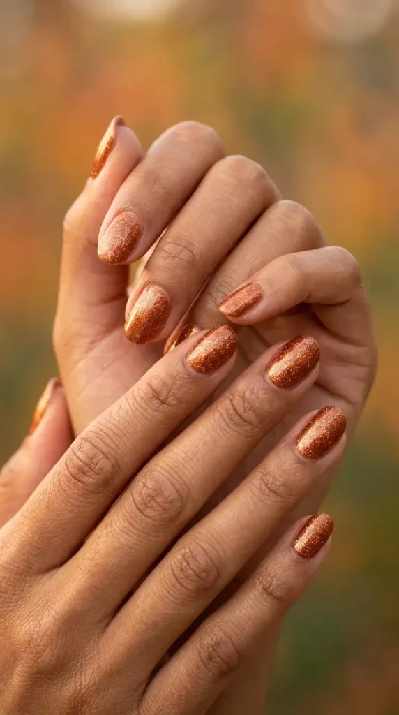 Copper Shimmer Nails