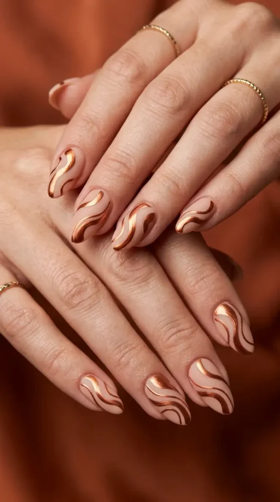  Copper Swirl Nails