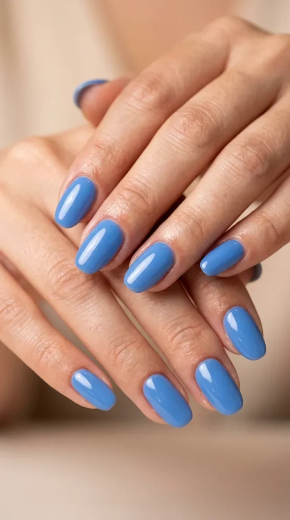 Cornflower Blue Gloss Nails