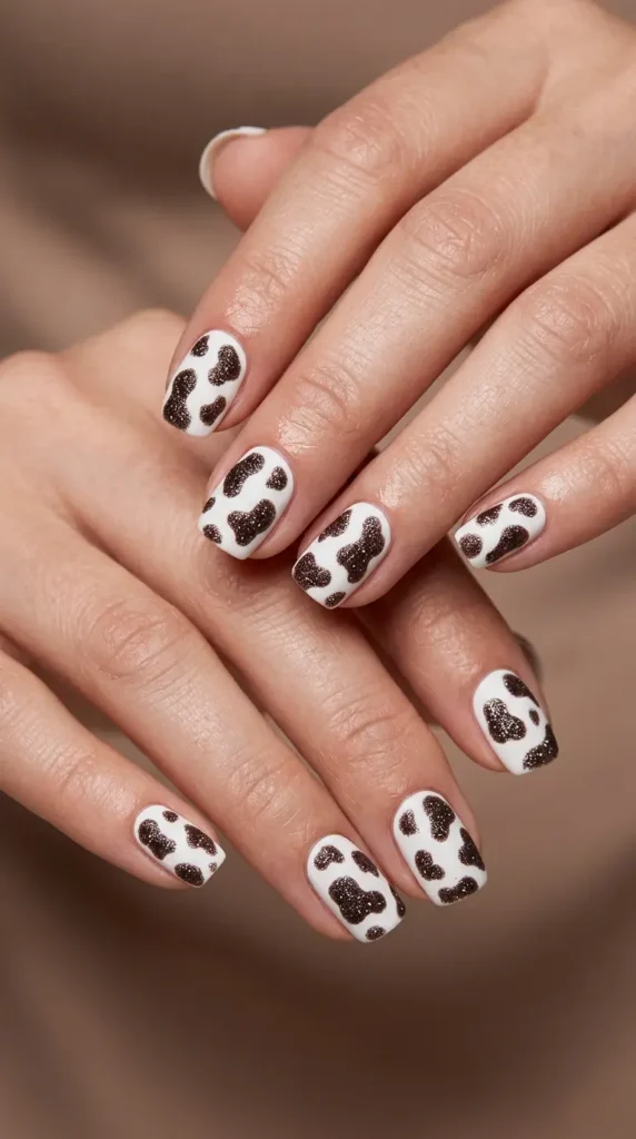 Cow Print with Glitter Accents