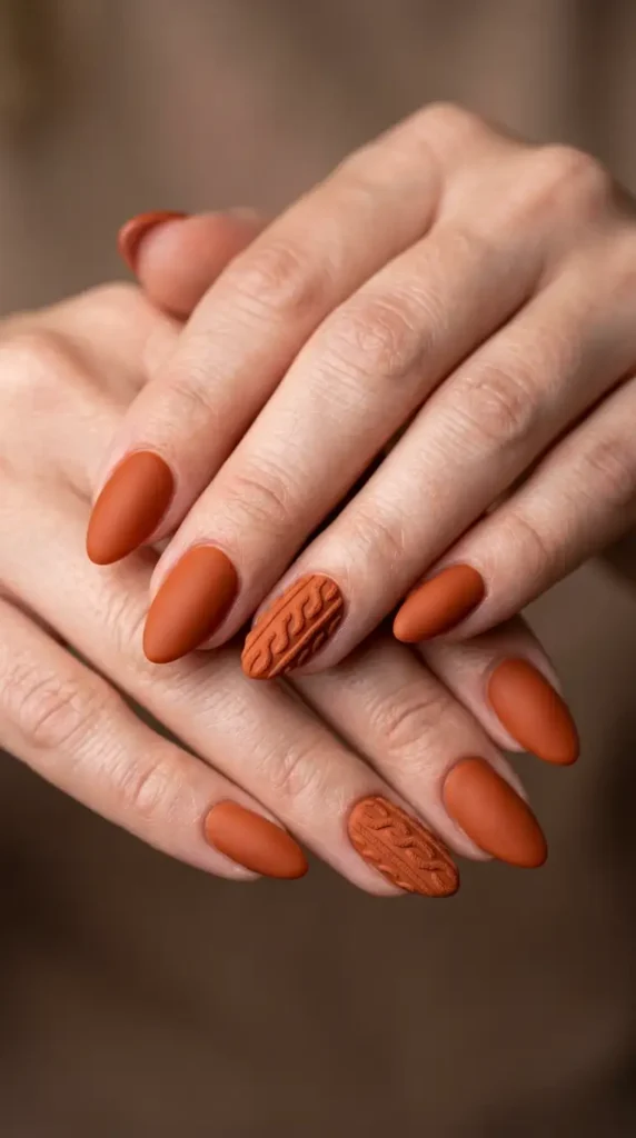 Cozy Cable Knit Accent Nails