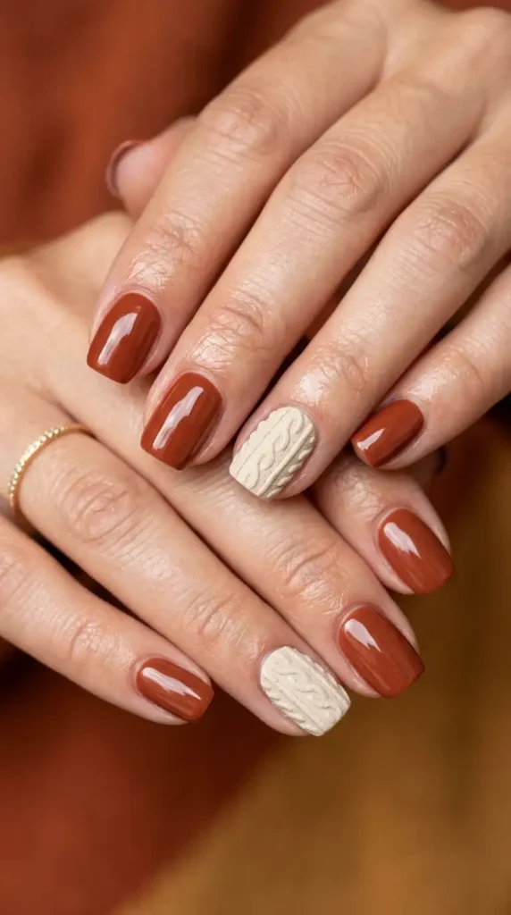 Cozy Knit Accent Nails