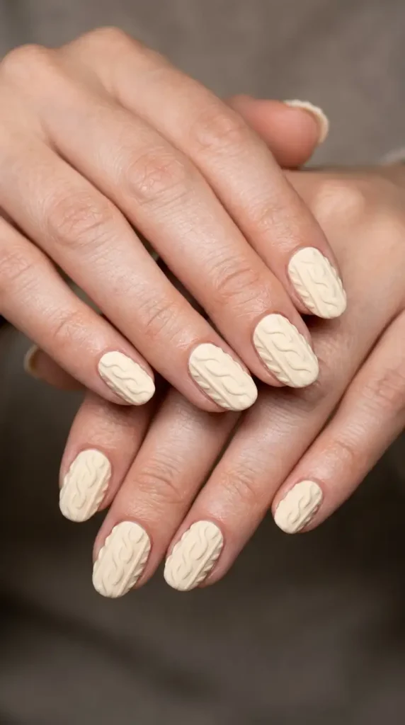 Cozy Sweater Texture Nails