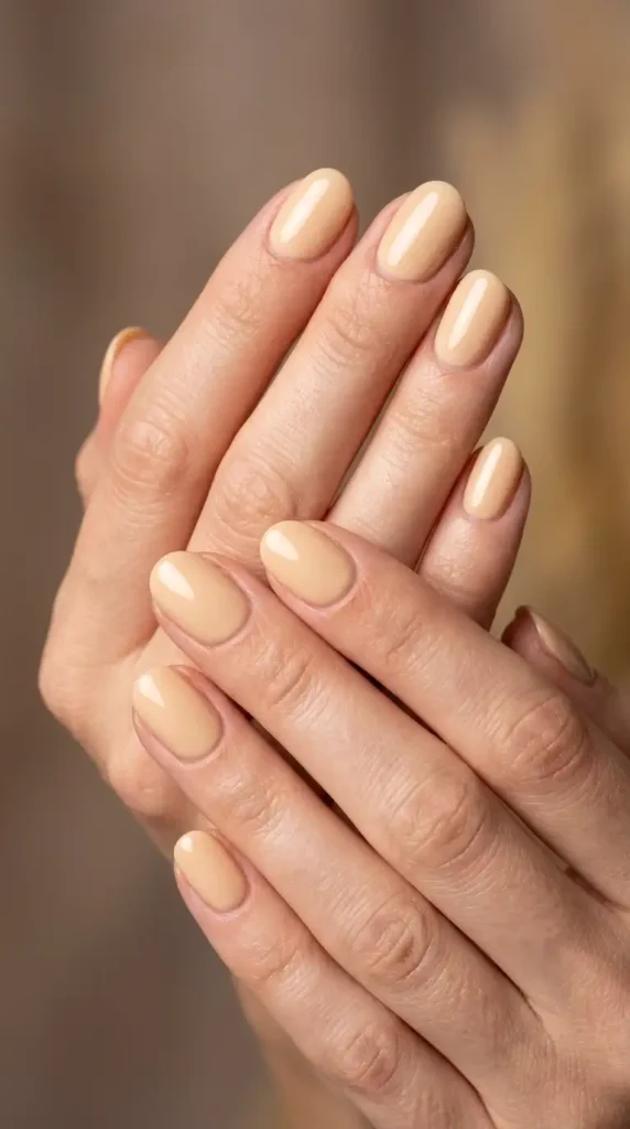 Creamy Vanilla Round Nails