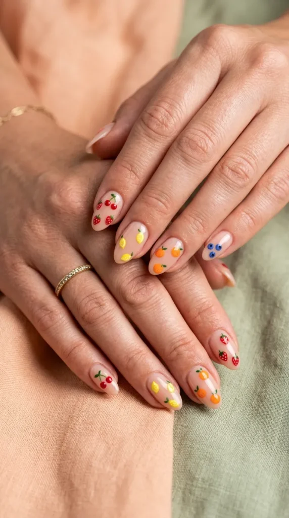 Cute Tiny Fruit Nail Art