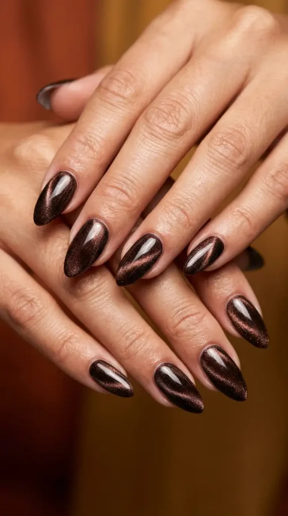 Dark Cocoa Velvet Nails