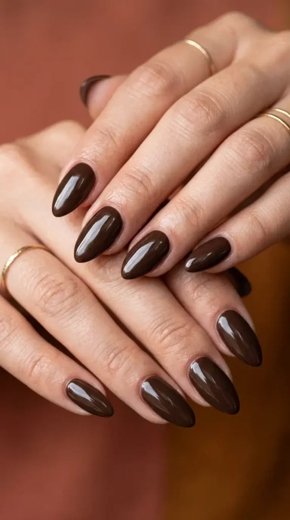 Dark Mocha Gloss Nails
