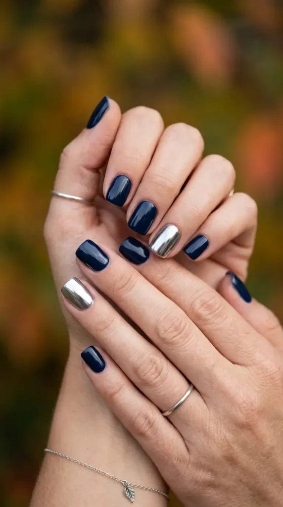 Deep Navy Fall Nails