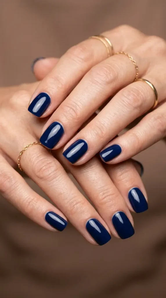 Deep Navy Gel Nails