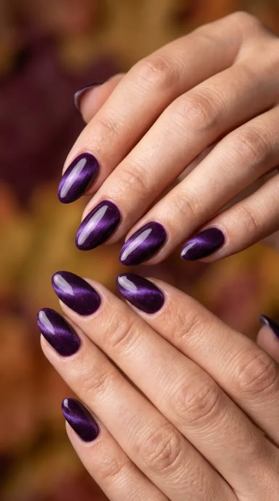 Deep Plum Velvet Nails