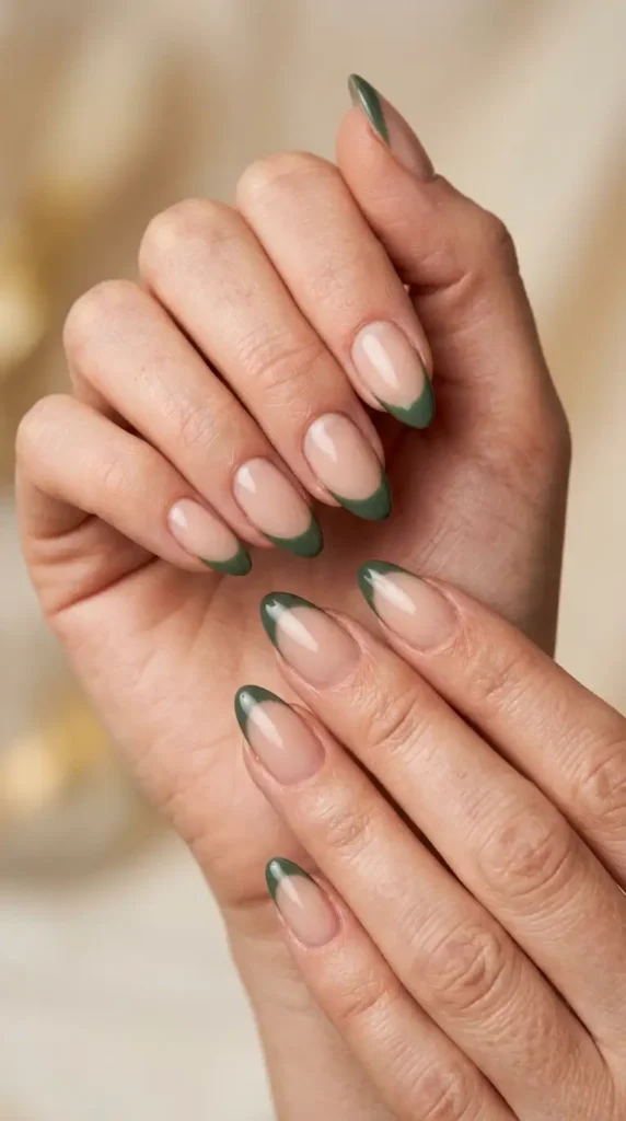 Deep Sage French Tips