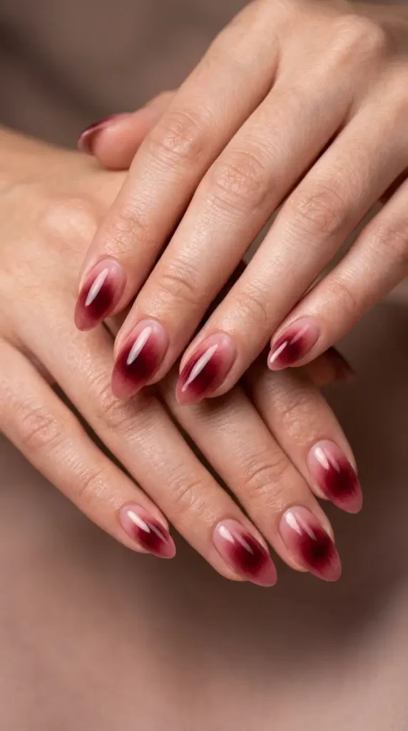 Deep Wine Aura Nails