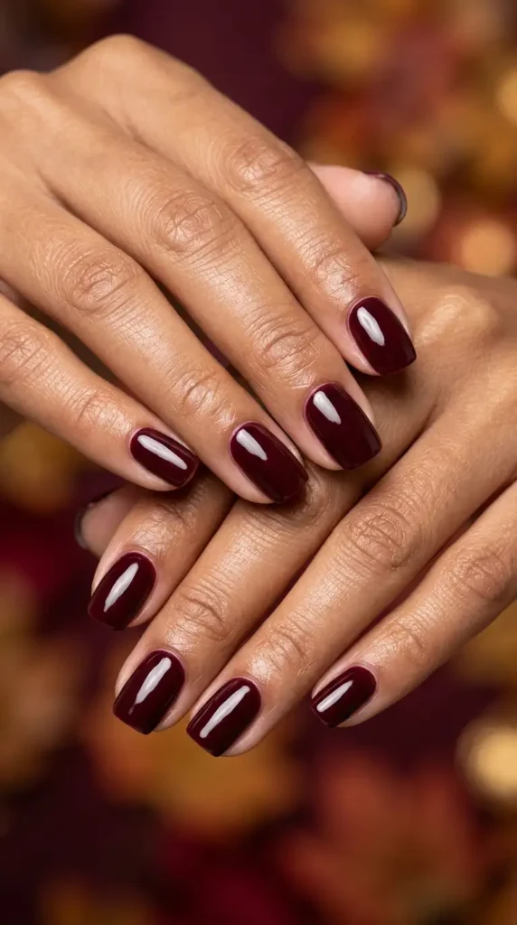Deep Wine Gloss Nails
