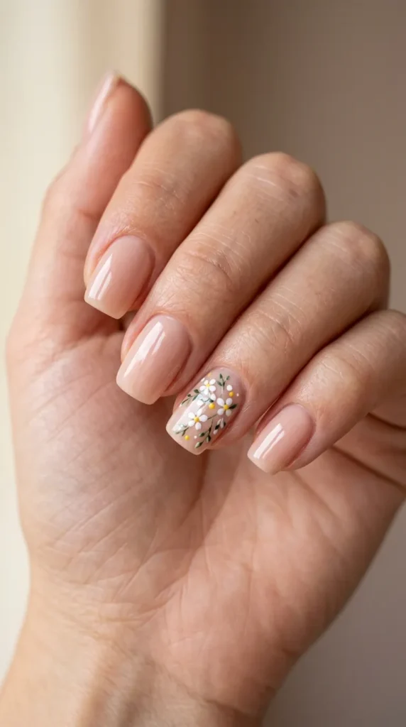 Delicate Floral Accent Nail Designs