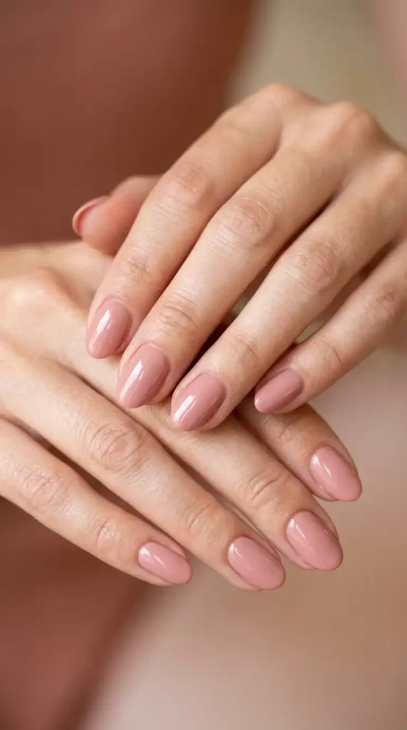 Dusty Rose Simple Nails