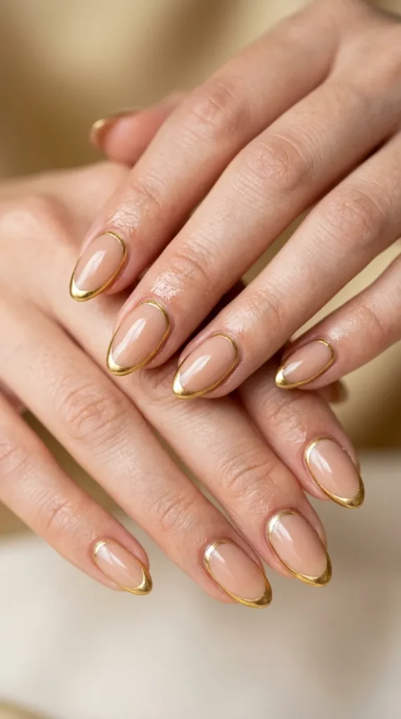 Elegant Gold Outline Nail Designs