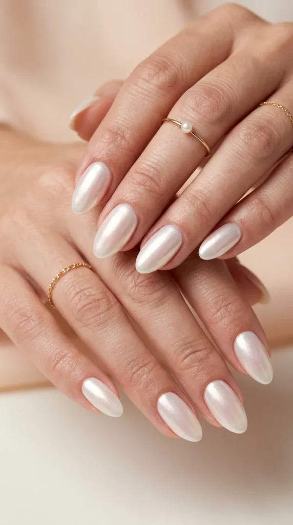 Elegant Pearl Glazed Nail Designs
