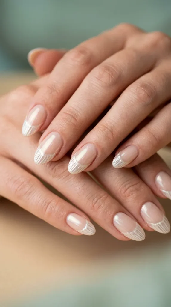 Elegant Seashell French Tip Nails