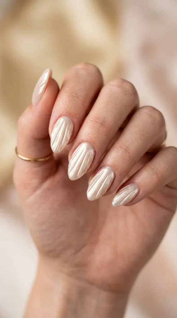 Elegant Seashell Pearl Nail Designs