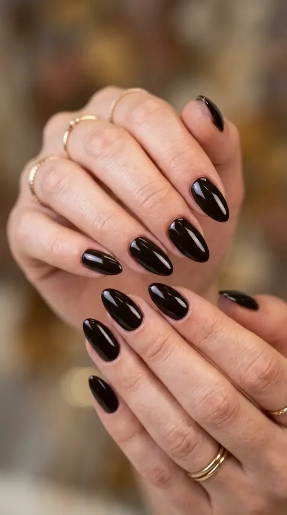 Espresso Brown Glossy Nails
