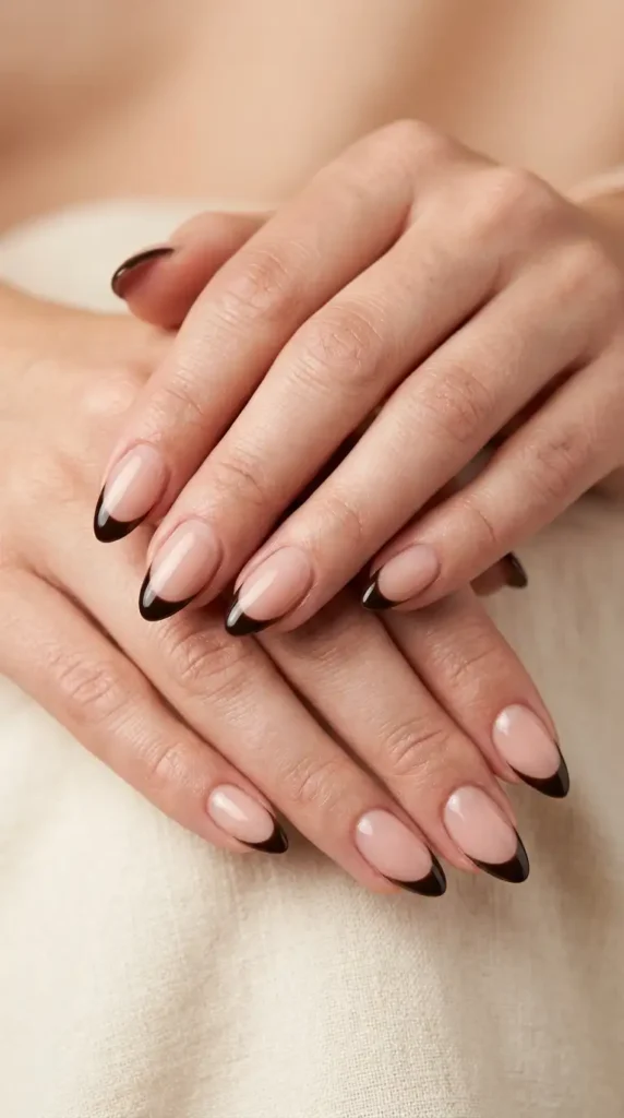 Espresso Brown Thin French Tips