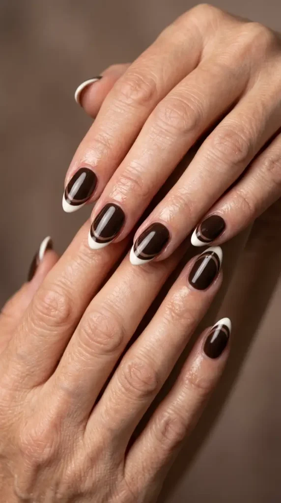 Espresso & Cream Double French Tips