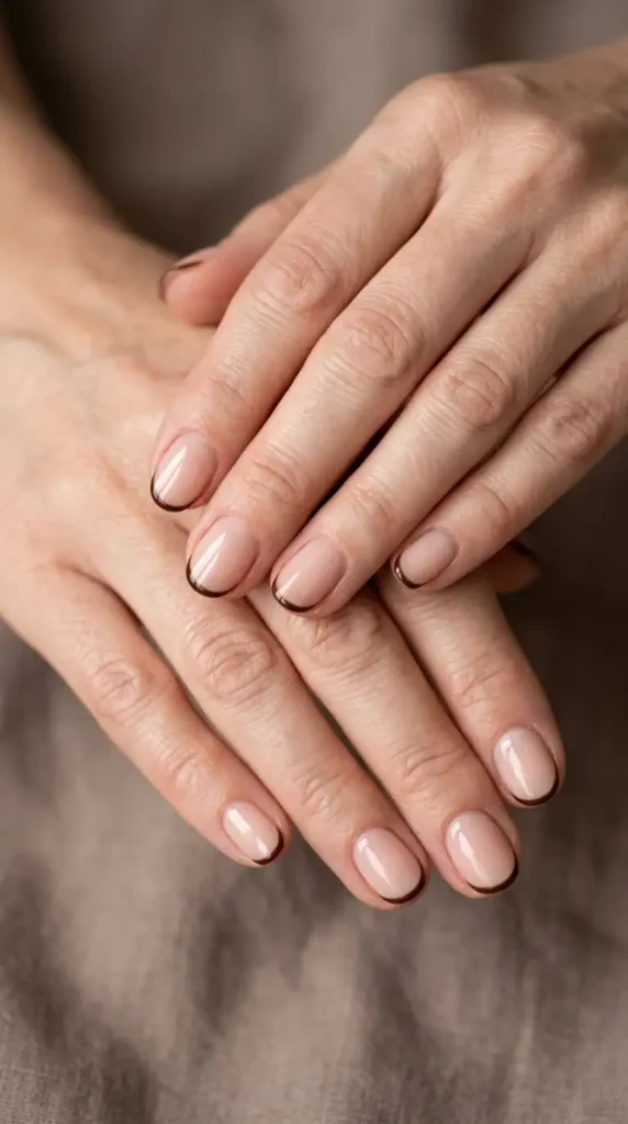Espresso Outline French Nails