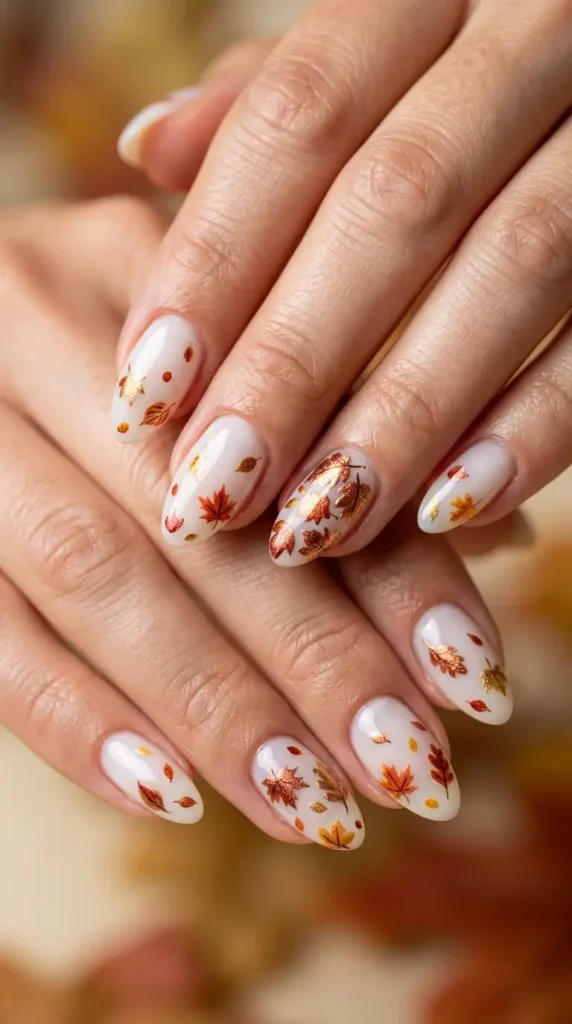 Falling Leaves Accent Manicure