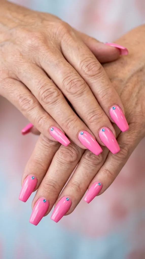 Flamingo Pink Coffin Nails