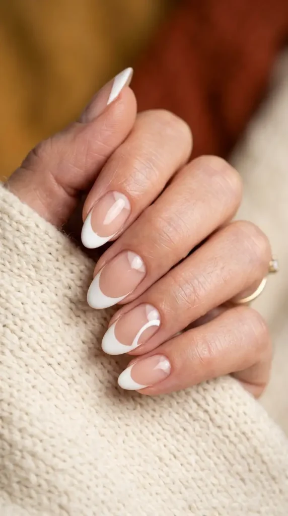 French Tips with Negative Space Curves