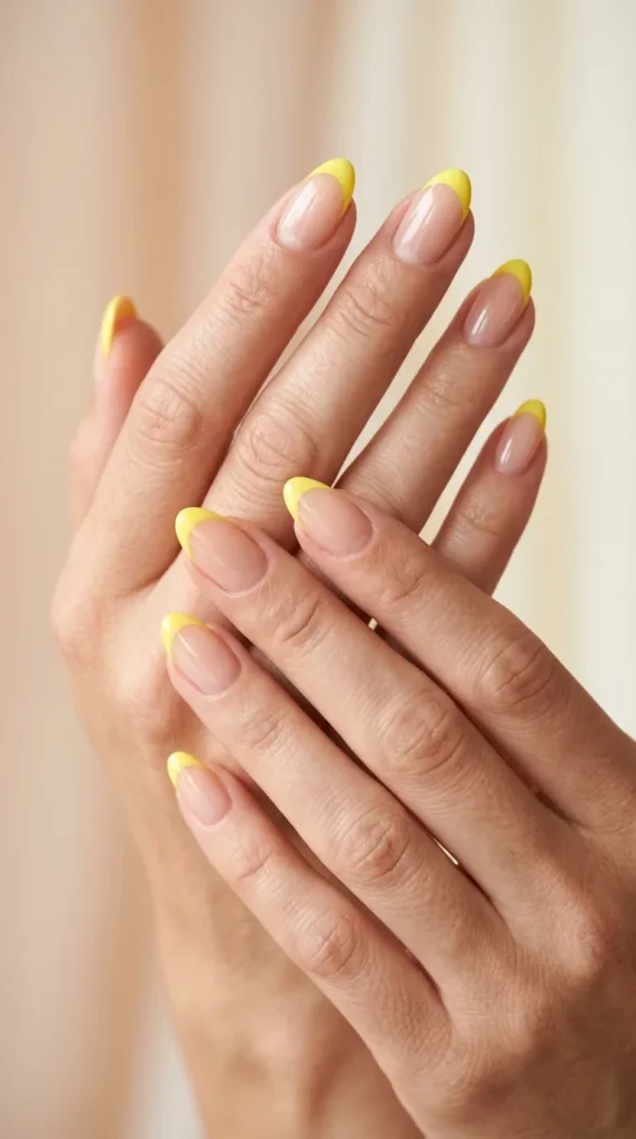 Fresh Lemon French Tip Nails