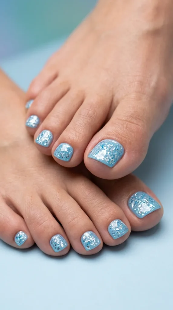 Frozen Blue Shimmer Toes