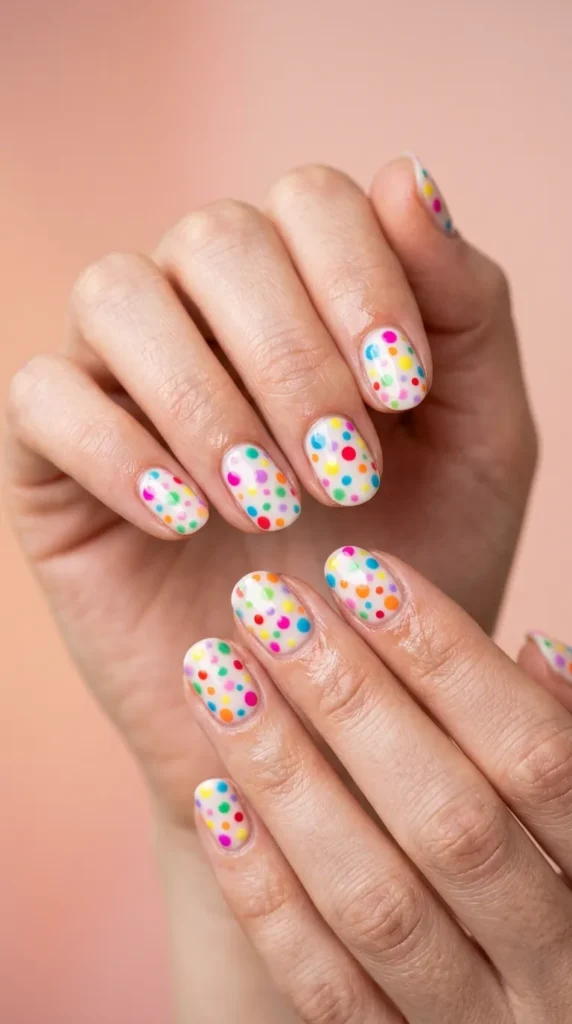 Fun Confetti Dot Nail Designs