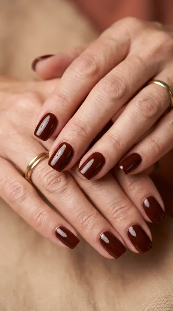 Glossy Mahogany Nails