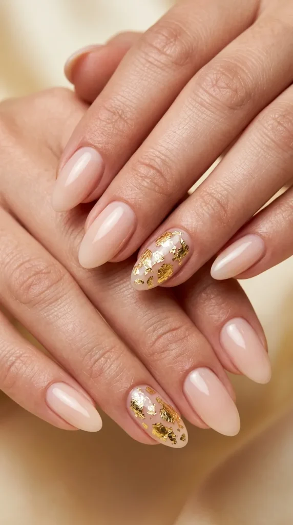 Gold Foil Accent Nail Designs
