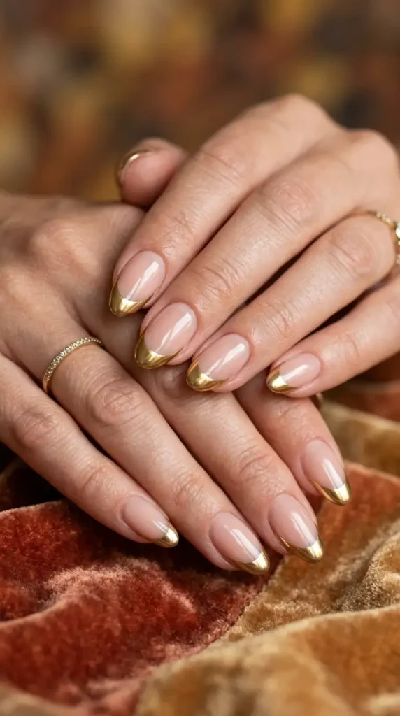 Golden Chrome French Tips
