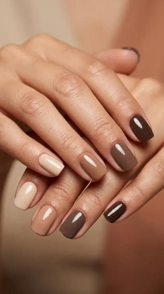 Gradient Brown Ombré Nails