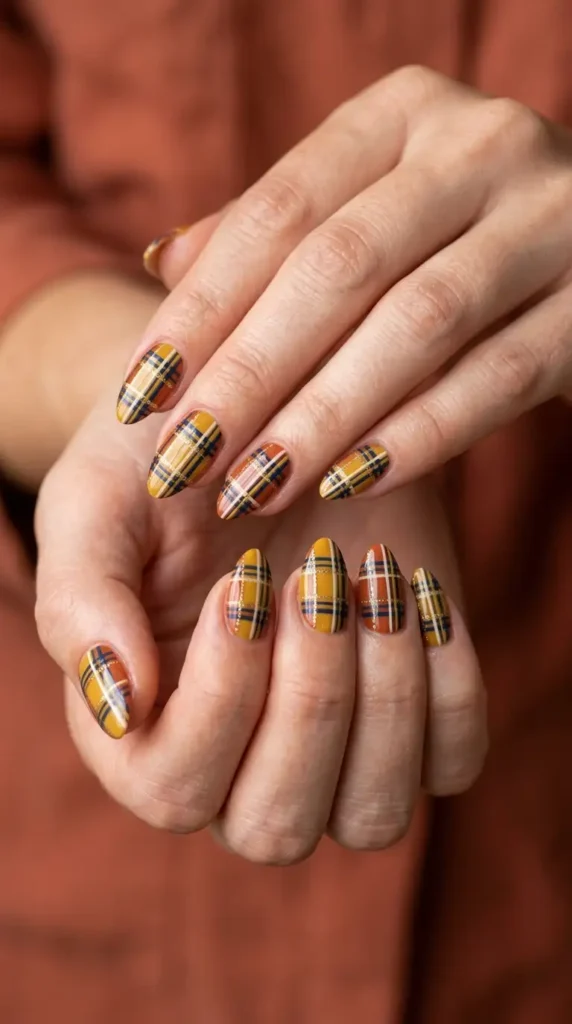  Harvest Plaid Nails