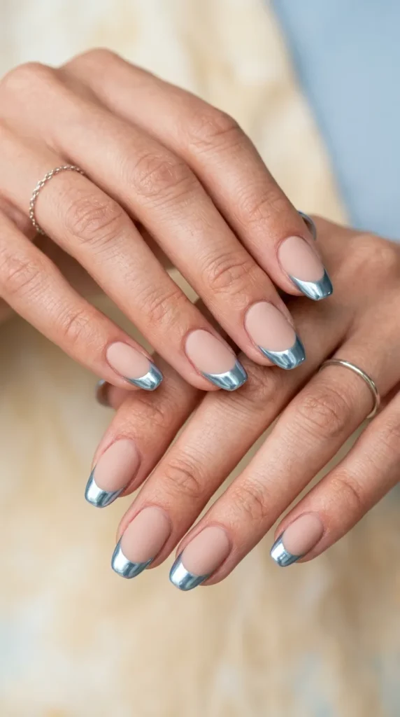 Icy Blue Chrome Tips