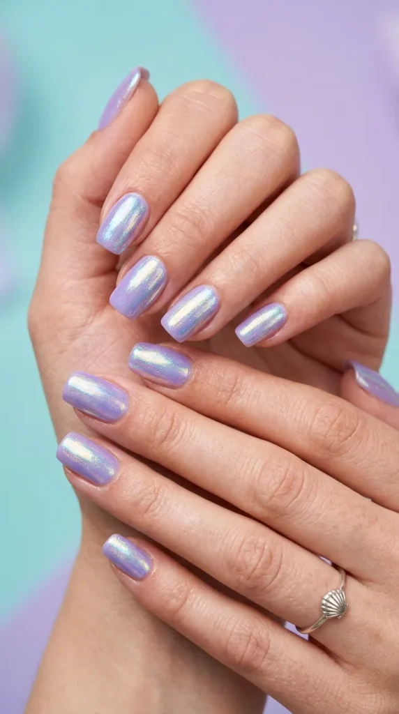 Iridescent Mermaid Summer Nail Designs