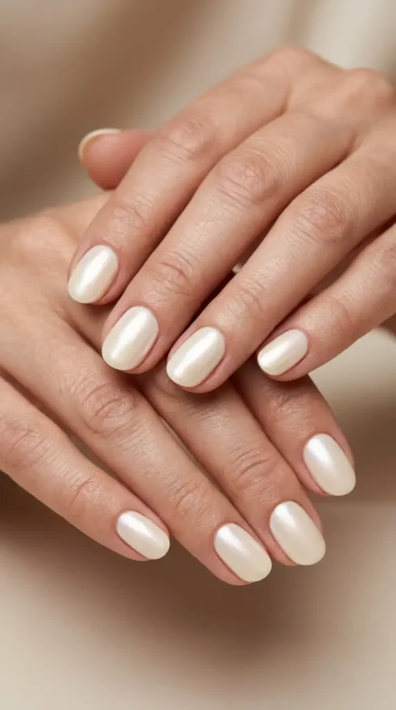Ivory Pearl Glazed Nails
