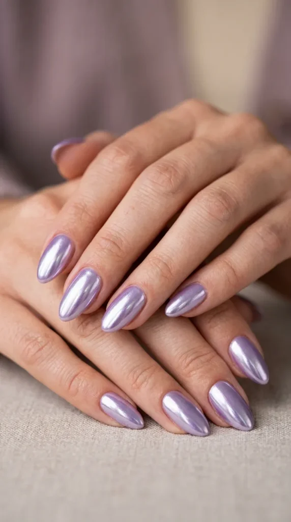 Lavender Chrome Summer Nail Designs