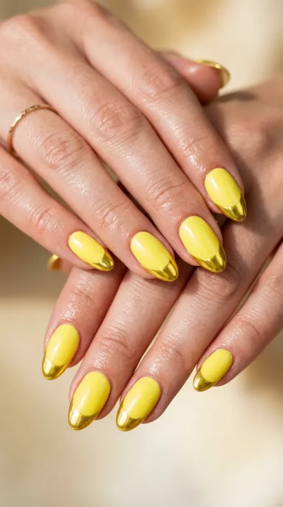Lemon Chrome French Tips