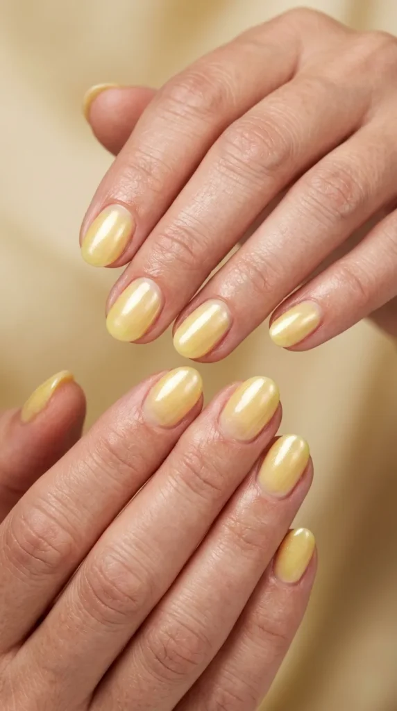 Lemon Glazed Short Nails