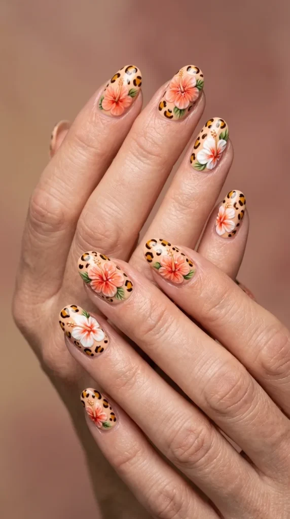 Leopard Hibiscus Nail Mix