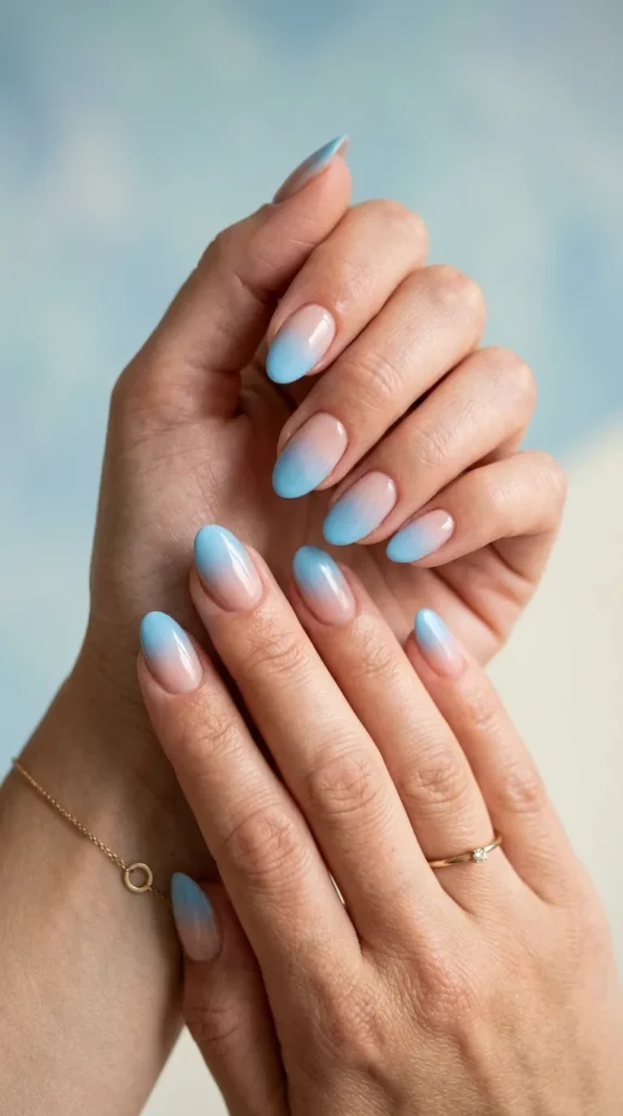 Light Blue Ombre Nails