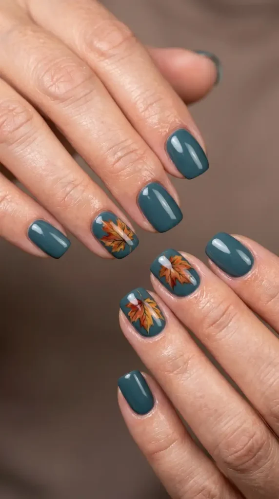 Maple Leaf Accent Nails