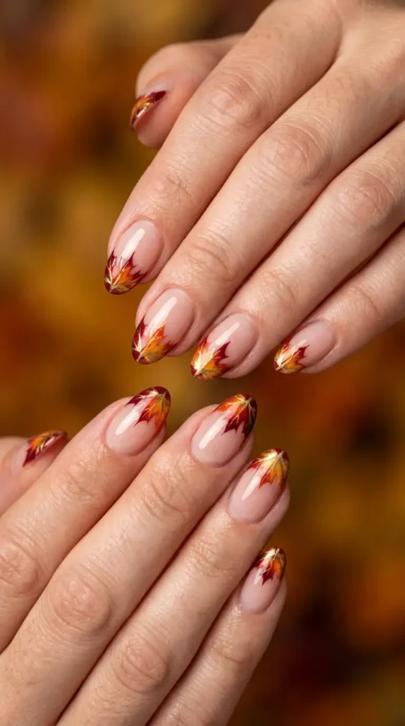 Maple Leaf French Manicure