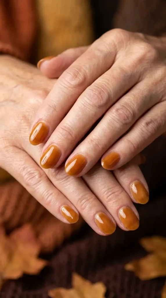 Maple Syrup Glossy Nails